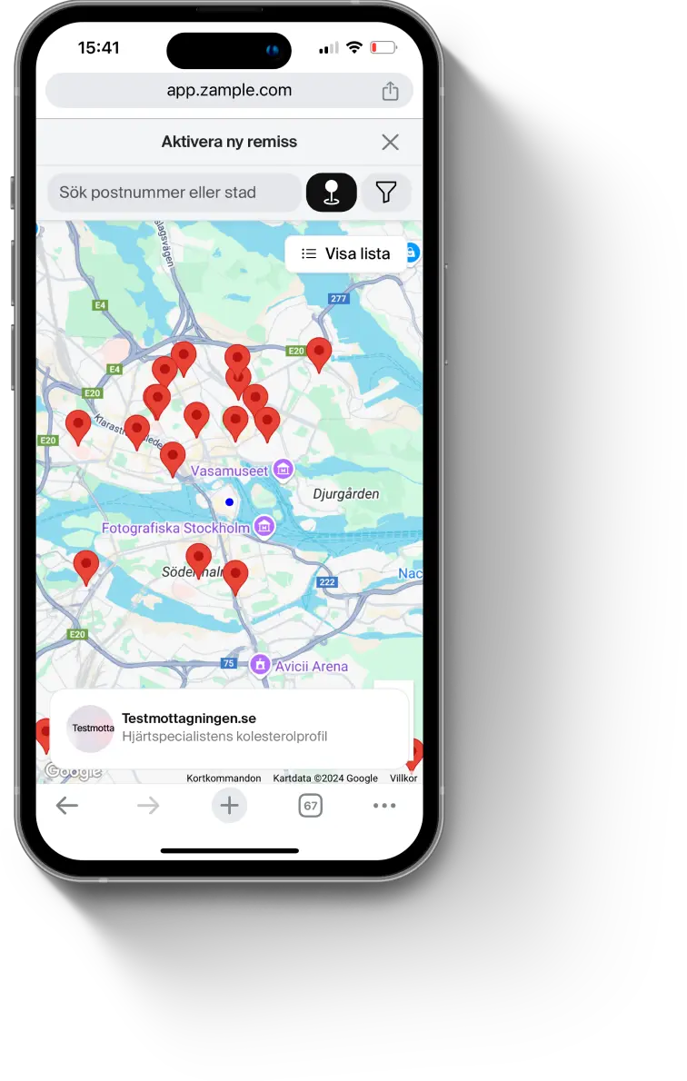 Aktivera remiss och välj mottagning
